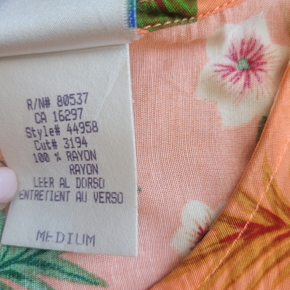 Baja Blue Orange Tropical Floral Maxi Dress Boho Beach Vacation Sz M - Picture 9 of 10